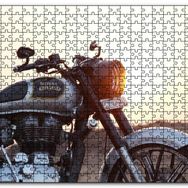 Cakapuzzle Royal Enfield Siyah Gri Motorsiklet Mdf 120 Parça Puzzle