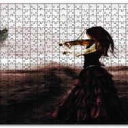 Cakapuzzle Rüyadaki Kemancı Kadın Soyut Ahşap 255 Parça Puzzle
