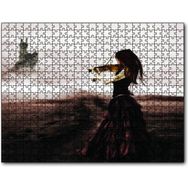 Cakapuzzle Rüyadaki Kemancı Kadın Soyut Mdf 120 Parça Puzzle