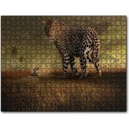 Cakapuzzle Safaride Turistler ve Dev Leopar İllüstrasyon Mdf 120 Parça Puzzle
