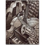 Cakapuzzle Saksafon Piyano Şehir Figürü Görseli 120 Parça Puzzle