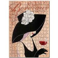 Cakapuzzle Şapkalı Kadın Üzüm Kadeh Görseli 120 Parça Ahşap Puzzle