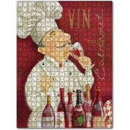 Cakapuzzle Şarap Tadan Aşçı Figürü Görseli 120 Parça Ahşap Puzzle
