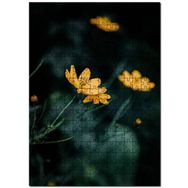 Cakapuzzle Sarı Çiçekler Yakın Çekim Flu Arkaplan Mdf 120 Parça Puzzle