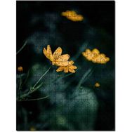 Cakapuzzle Sarı Çiçekler Yakın Çekim Flu Arkaplan Mdf 255 Parça Puzzle