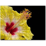 Cakapuzzle Sarı Gülhatmi Çiçeği Yakın Çekim Siyah Arkaplan Mdf 1000 Parça Puzzle