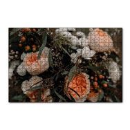 Cakapuzzle Sarı Turuncu Beyaz Çiçekler 120 Parça Ahşap Puzzle