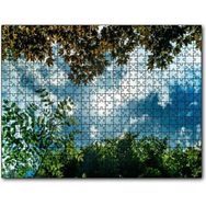 Cakapuzzle Sarı ve Yeşil Yapraklar Arasından Gökyüzü Mdf 500 Parça Puzzle