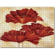 Cakapuzzle Sarı Zeminde Üç Kırmızı Gelincik 120 Parça Puzzle