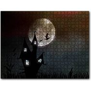 Cakapuzzle Şato Dolunay ve Süpürgeli Cadı 120 Parça Ahşap Puzzle
