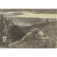 Cakapuzzle Şato Tepeler Yeldeğirmeni ve Uzanan Adam 120 Parça Ahşap Puzzle