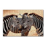 Cakapuzzle Savanada Üç Kafadar Zebra Yakın Plan 120 Parça Ahşap Puzzle