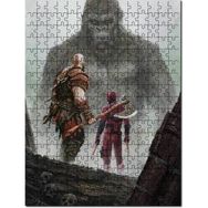 Cakapuzzle Savaş Tanrısı Kratos Kral Kong Gözüpek Mdf 255 Parça Puzzle