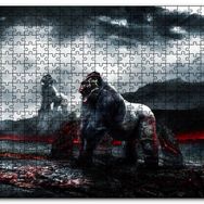 Cakapuzzle Savaşçı Goriller ve Lav Denizi Mdf 500 Parça Puzzle