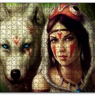 Cakapuzzle Savaşçı Kızılderili Kız Fantezi Mdf 120 Parça Puzzle