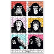 Cakapuzzle Şempanze Görmedim Duymadım İştmedim Görseli Ahşap 255 Parça Puzzle