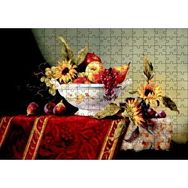 Cakapuzzle Seramik Tabakta Taze Meyveler ve Çiçekler Mdf 255 Parça Puzzle