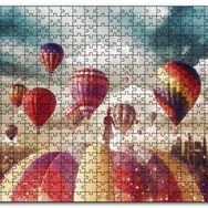 Cakapuzzle Sıcak Hava Balonları ve Bulutlar Mdf 500 Parça Puzzle