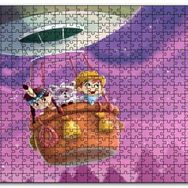 Cakapuzzle Sıcak Hava Balonunda Çocuklar ve Rakun Mdf 1000 Parça Puzzle