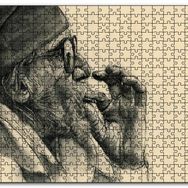 Cakapuzzle Sigara İçen Gözlüklü İhtiyar Mdf 1000 Parça Puzzle