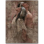 Cakapuzzle Sırt Sırta Vermiş Kızılderili Kadın ve Erkek 1000 Parça Puzzle