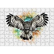 Cakapuzzle Siyah Beyaz Baykuş Animasyonu Görseli 120 Parça Ahşap Puzzle