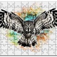 Cakapuzzle Siyah Beyaz Baykuş Animasyonu Görseli Mdf 255 Parça Puzzle