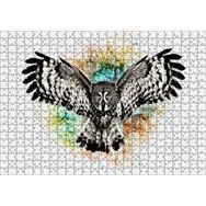 Cakapuzzle Siyah Beyaz Baykuş Animasyonu Görseli Mdf 500 Parça Puzzle