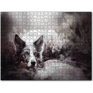 Cakapuzzle Siyah Beyaz İngliz Çoban Köpeği Mdf 1000 Parça Puzzle