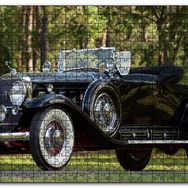 Cakapuzzle Siyah Cadillac Cabrio Antika Araba Mdf 120 Parça Puzzle