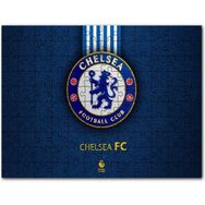Cakapuzzle Siyah Deri Doku Üzerinde Chelsea Logosu Mdf 120 Parça Puzzle