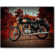 Cakapuzzle Siyah Motorsiklet ve Sonbahar Rengi Ağaçlar 255 Parça Puzzle