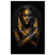 Cakapuzzle Siyahi Kadın ve Altın Rengi Boyaları Ahşap 1000 Parça Puzzle