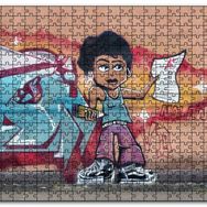 Cakapuzzle Siyahi Kız Grafiti Duvar Boyama Mdf 500 Parça Puzzle