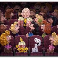 Cakapuzzle Snoopy ve Arkadaşları Sinemada Mdf 1000 Parça Puzzle