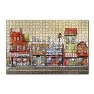Cakapuzzle Sokakta Binalar ve Dükkanlar Karikatürize 120 Parça Ahşap Puzzle