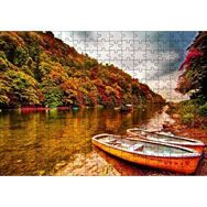 Cakapuzzle Sonbahar Renklerinde Orman ve Nehirde Kayıklar Mdf 255 Parça Puzzle
