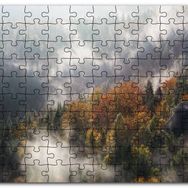 Cakapuzzle Sonbahar Renklerinde Orman ve Sisler Mdf 1000 Parça Puzzle