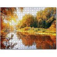 Cakapuzzle Sonbaharda Ormanın İçindeki Berrak Nehir Mdf 1000 Parça Puzzle
