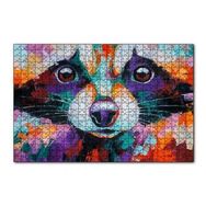 Cakapuzzle Soyut Boyalı Rakun Görseli 120 Parça Ahşap Puzzle