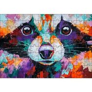 Cakapuzzle Soyut Boyalı Rakun Görseli 120 Parça Mdf Puzzle