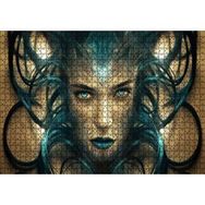 Cakapuzzle Sürrealistik Kadın Yüzü ve Siyah Saçları Mdf 1000 Parça Puzzle