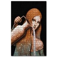 Cakapuzzle Süt Boşaltan Kadın Figürü Görseli Ahşap 255 Parça Puzzle