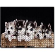 Cakapuzzle Tahta Kasa İçinde Beş Husky Yavrusu Mdf 120 Parça Puzzle