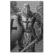 Cakapuzzle Tam Zırhlı Haçlı Askeri Siyah Beyaz Ahşap 1000 Parça Puzzle