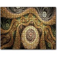 Cakapuzzle Tarot Fraktal Şekiller Kahverengi Sarı Görsel Mdf 1000 Parça Puzzle