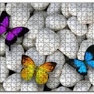 Cakapuzzle Taşların Üzerinde Renkli Kelebekler Mdf 500 Parça Puzzle