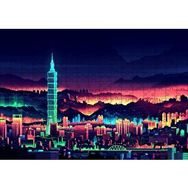 Cakapuzzle Tayvan Taipei Gece Manzarası Artwork Puzzle