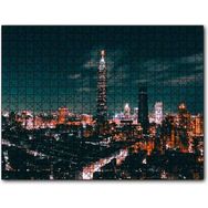 Cakapuzzle Tayvan Taipei Gece Şehir Manzarası 255 Parça Puzzle