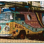Cakapuzzle Terkedilmiş Hippi Minibüs Mdf 120 Parça Puzzle